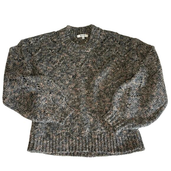 Madewell Pointelle Long Sleeve Sweater Women's XS | Gray Marled Knit | EUC - Picture 1 of 11